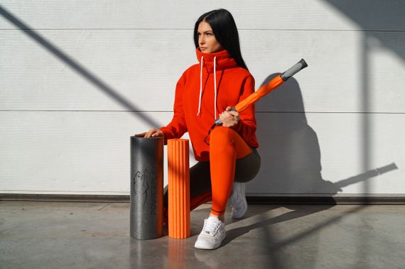 Масажний ролик (роллер) набір 3в1 PowerPlay 4022 Therapy Roller Чорно-помаранчевий | Зображення 6