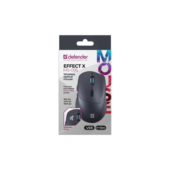 Мишка Defender Effect X MS-095 Wireless Black (52095) | Зображення 4