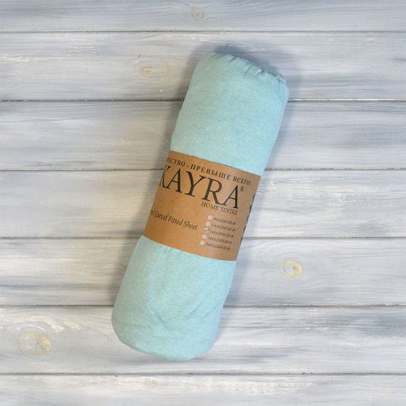 Простирадло 90х200+25 см трикотаж на резинці мятне