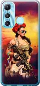 Чехол на Infinix Hot 11 Украинка с оружием "5316u-2762-17620"