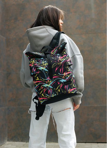 Жіночий рюкзак Sambag RollTop KZN чорний ABSTRACT 41 х 27 х 18 см (24300707) | Зображення 6