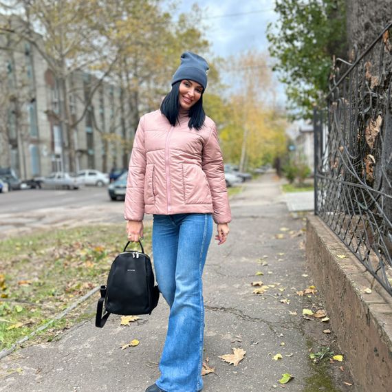 Женская демисезонная куртка короткая утепленная GF01219 цвет фрезовый, размер 46/48 | Зображення 2