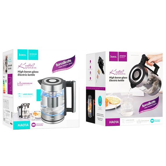 Електрочайник Hoco HA01A Kitchen high (1.8L) Stainless Steel | Зображення 4