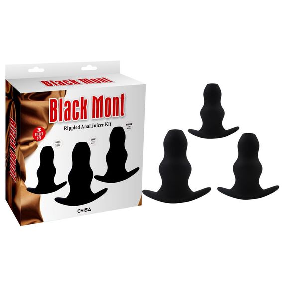 Набір анальних тунелів Chisa Black Mont Rippled Anal Juicer Kit, чорний Sex Aura