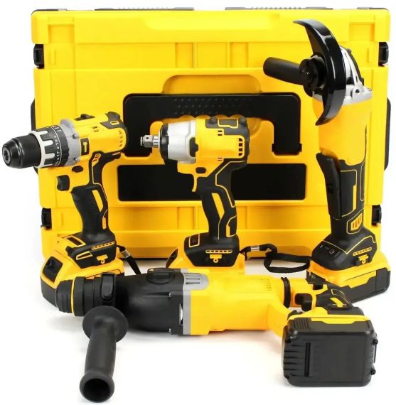 Набор 4 в 1 на аккумуляторах Гайковерт Шуруповерт | Перфоратор | Болгарка | Зображення 1