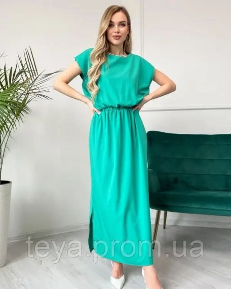 Платье для женщин цвет зеленый FI_007097