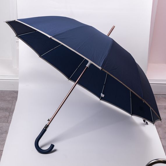 Класична парасолька-тростина з чохлом напівавтомат з поліестеру міцна надійна 12 спиць діаметр 120 см Сірий HP-23-16G | Зображення 5