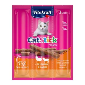 Ласощі для котів Vitakraft Sticks з індичкою та ягням, 3 шт х 6 гр