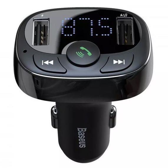 АЗП FM модулятор Baseus S-09A 10W (2USB-A) (CCMT) Black | Зображення 1