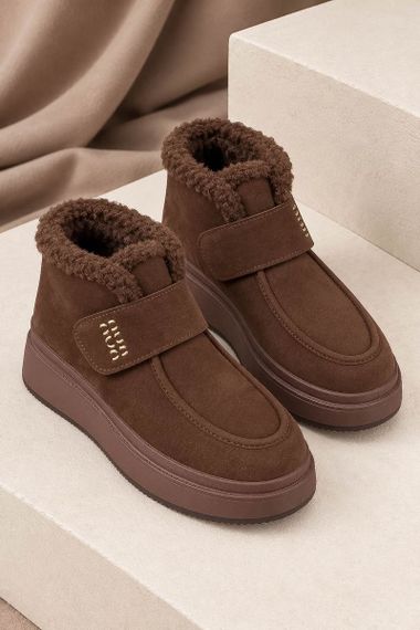 Черевики жіночі на хутрі замша, колір коричневий, 248RPS40 | Зображення 2