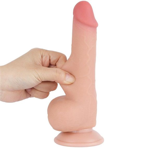 Фалоімітатор 7'.5' Sliding Skin Dual Layer Dong FLESH Sex Aura | Зображення 5