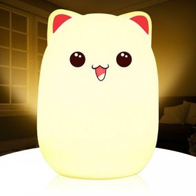 Силіконовий нічник "Котик" з USB, 7 режимів / Дитячий LED світильник / Сенсорний нічник в дитячу кімнату