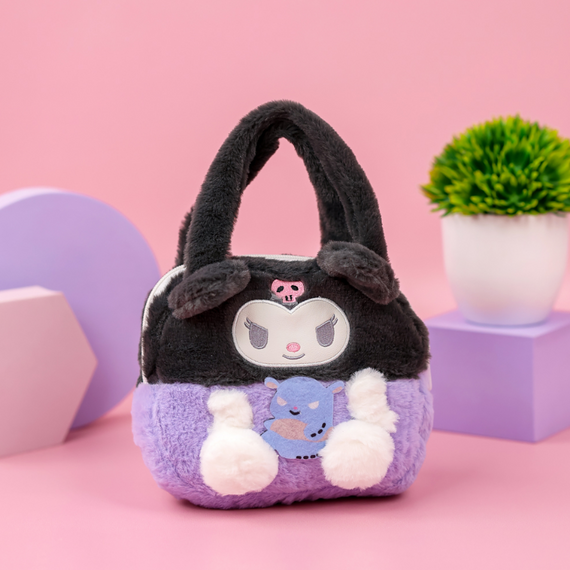 М'яка сумка Куромі для дівчинки через плече, плюшева сумочка Kuromi, дитяча сумочка Куромі | Зображення 7