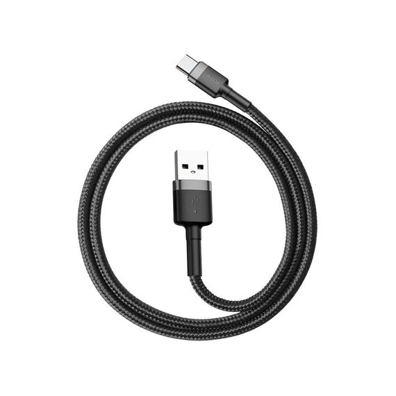 Дата кабель USB 2.0 AM to Type-C 2.0m 3A Gray-Black Baseus (CATKLF-CG1)