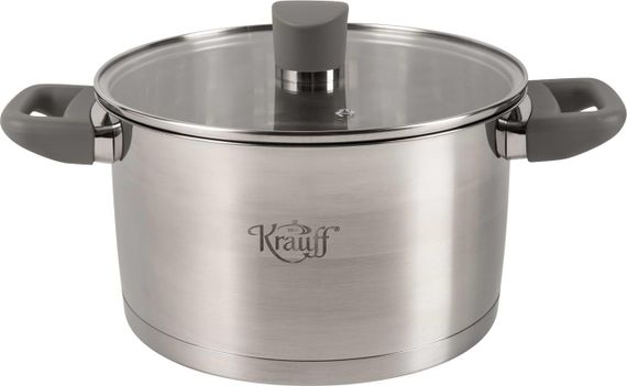 Каструля Krauff Elite 26-238-058, 4.7 л, 22 см, з нержавіючої сталі з кришкою, для всіх типів плит