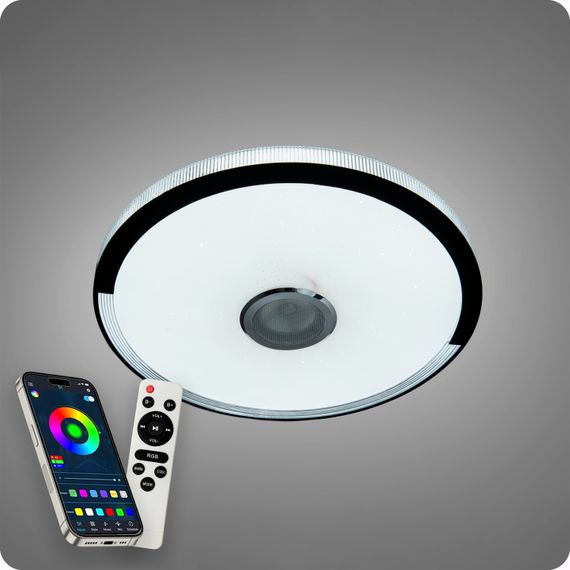 Люстра світлодіодна 517 Dlight RGB з пультом і  колонкою 80Вт Білий (02162) | Зображення 6