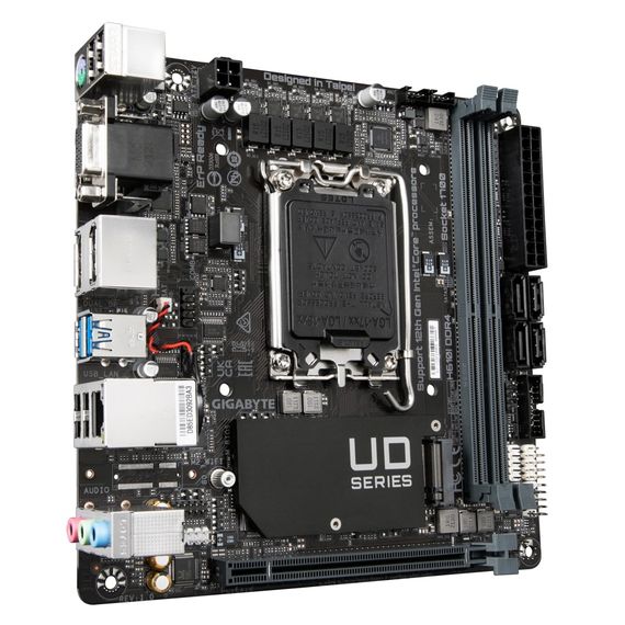 Материнська плата GIGABYTE H610I s1700 H610 2xDDR5 M.2 HDMI D-Sub ATX | Зображення 1