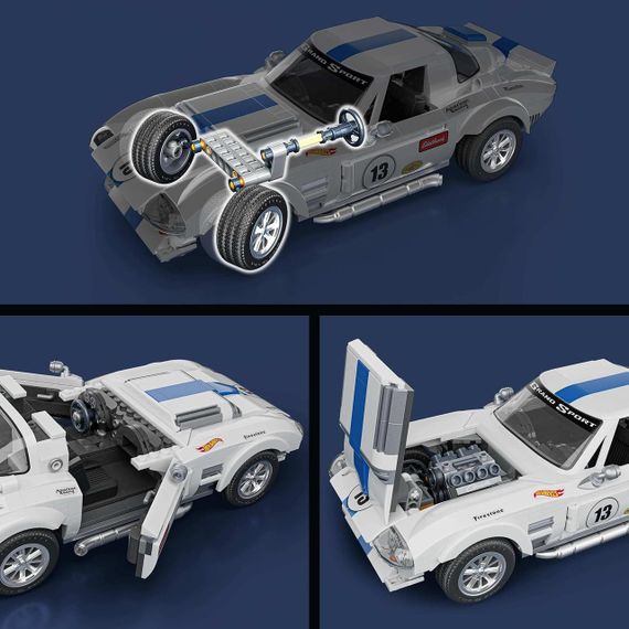 Премиум машинка-конструктор Mattel Brick Shop Hot Wheels Elite Corvette Grand Sport 918 деталей | Зображення 5