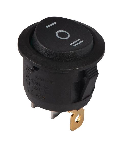Перемикач KCD1-5-103 B/B 1 клавіша чорний круглий перекидний Ny95500725