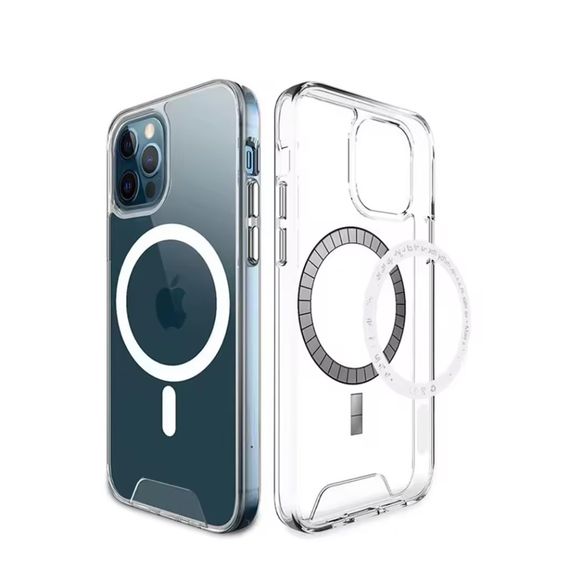 Чохол накладка Space Magnetic Wireless Charge для iPhone 14 Plus — прозорий | Зображення 1