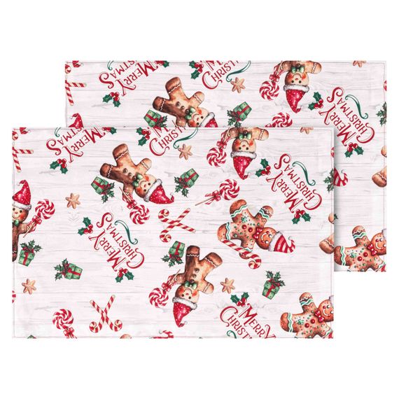 Набір серветок сервірувальних Ardesto Christmas Gingerbread 30х45см, 2шт, 100% поліестер, червоний (ART15HG)