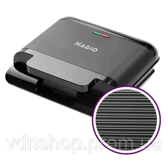 Бутербродница профессиональная MAGIO MG-378 750 Вт, Гриль контактный бытовой, Прижимной электро гриль YE-70 | Зображення 7
