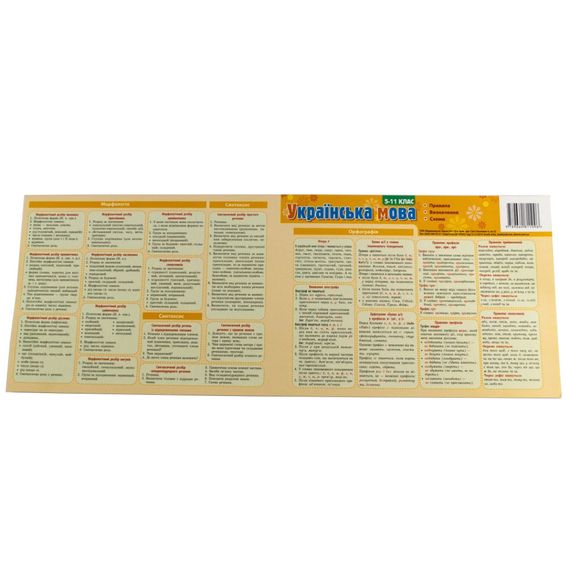 Картонка-підказка Укр. Мова. Правила 5-11 клас 66443 | Зображення 1