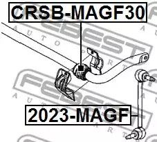 Втулка стабілізатора переднього Chrysler 300 05-15, FEBEST (CRSBMAGF30) | Зображення 3