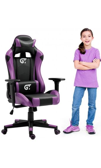 Кресло геймерское детское GT Racer X-5934-B Kids BlackViolet | Зображення 1