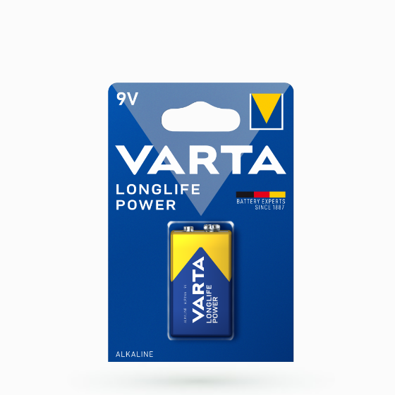 Батарейка лужна 9V/6LR61 (бл-1шт) VARTA Longlife Power