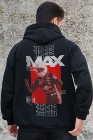 Утеплене зіп худі на флісі зіпер з принтом Max Without Kane Black