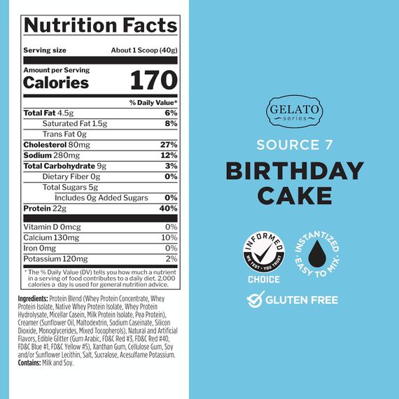 Протеин Rule One Source 7 Protein 920 г, Birthday Cake Gelato | Зображення 1