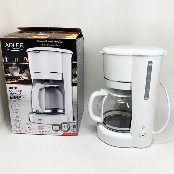 Кофеварка крапельна Adler AD 4383 white 1.5Л 900 Вт WF-53 | Зображення 2