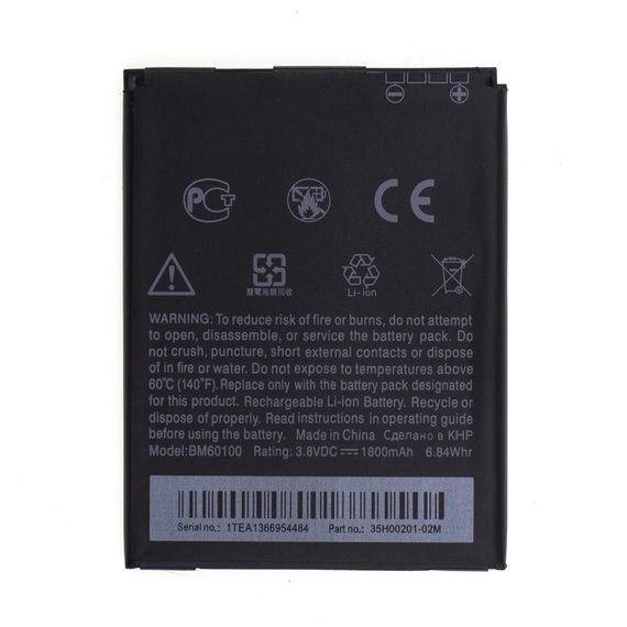 Акумулятор HTC BM60100 1800 mAh Desire 500 AAA клас блістер | Зображення 1