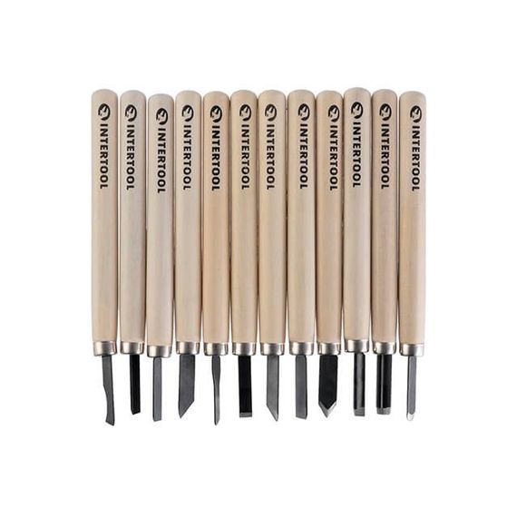 Набір різців по дереву 12 од. INTERTOOL HT-3504 | Зображення 1