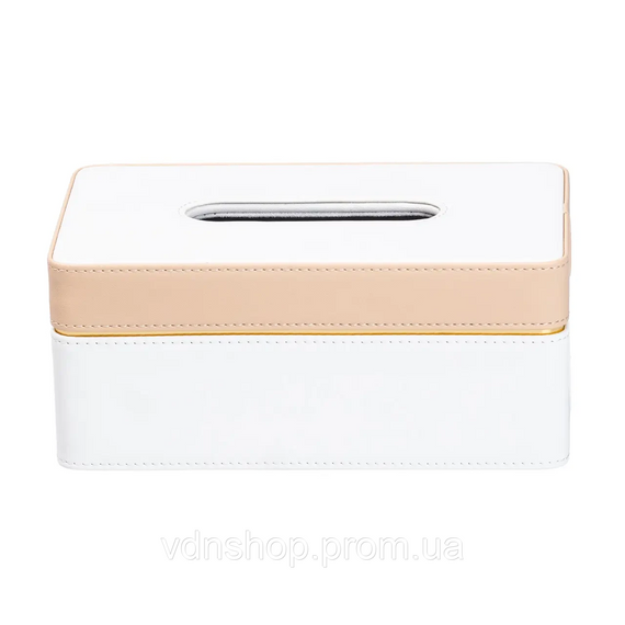Серветниця з еко шкіри 21.5х14х9 см органайзер для серветок на стіл HP-3-209 | Зображення 3