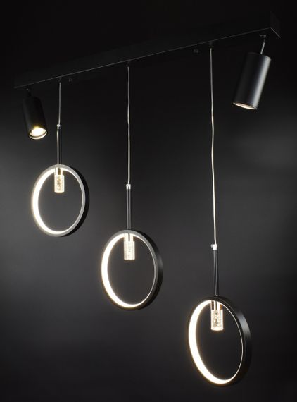 Люстра світлодіодна стельова LED світильник для квартири на стелю лед 26836 Чорний 30-150х6х80 см. | Зображення 2