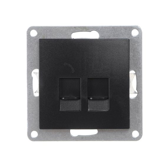 Розетка черная NB-1TF+1PC bk