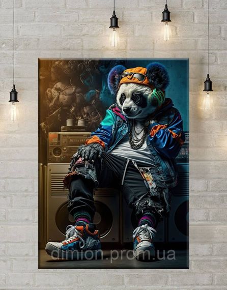 Картина на полотні "Panda Dancer" 50х70 см + Подарунок покриття лаком на полотні | Зображення 1