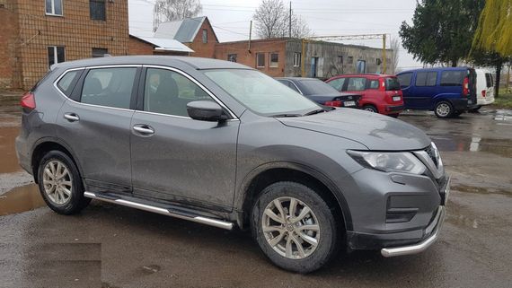 Боковые трубы (2 шт, нерж) для Nissan X-trail T32/Rogue 2014-2021 гг | Зображення 1