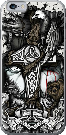 Чехол на iPhone 6s Тату Викинг "4098u-90-17620"