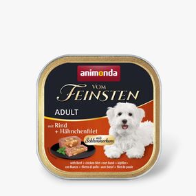 Корм Animonda Vom Feinsten Adult with Beef and chicken filet влажный с говядиной и курицей для взрослых собак 150 гр
