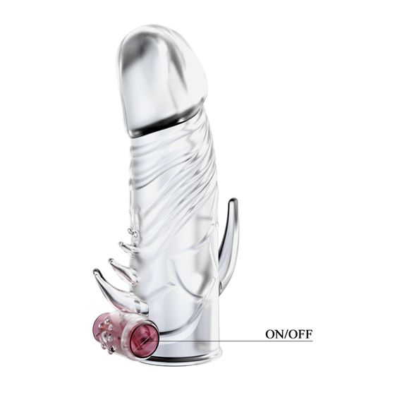 Насадка на член - Penis Sleeve With Vibration, 13 см | Зображення 3