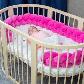Бортик у ліжечко Косичка Колір рожевий 180 см ( половина ліжечка)