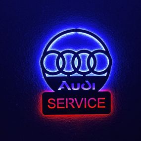 Панно декоративна картина на стіну Audi SERVICE LED підсвітка 490х600 acr-p000147