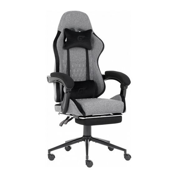 Крісло ігрове GT Racer X-2324 Gray/Black (X-2324 Fabric Gray/Black Suede) | Зображення 1