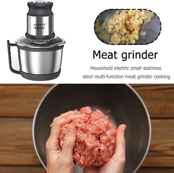 Овочерізка-блендер-чоппер із чашею 3 л 800 Вт Sokany SK-7027 (47832-SK-7027_624) | Зображення 4