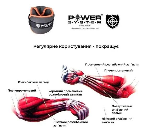Обважнювачі-манжети для ніг та рук Power System PS-4046 Ankle Weights (2 шт*1 кг) (PS-4046_Grey) | Зображення 2
