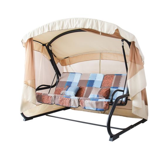 Качели садовые Vitan Семейная 4-местная с матрасом и навесом (2140148) | Зображення 4