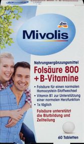 Комплекс вітамінів Міволіс Фолієва кислота Mivolis Folsäure 800+В1+В6+В12
